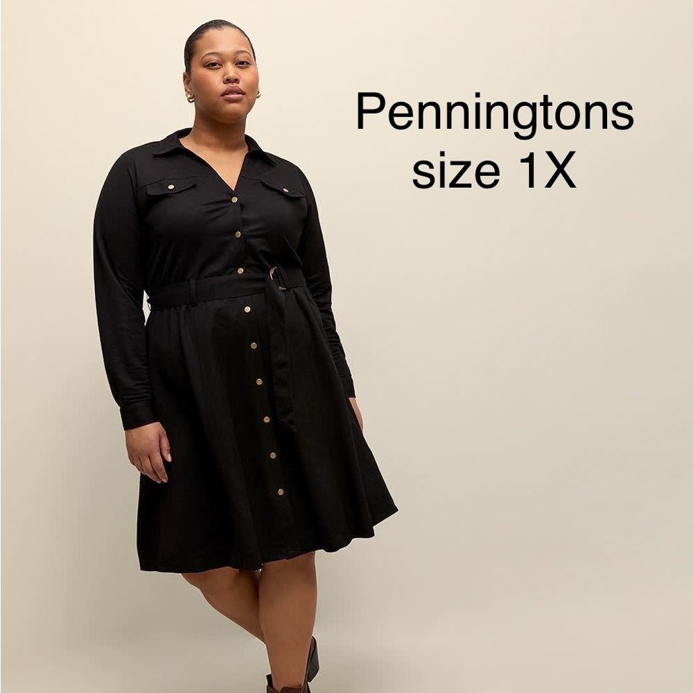 Penningtons Elegant Black Shirt Dress